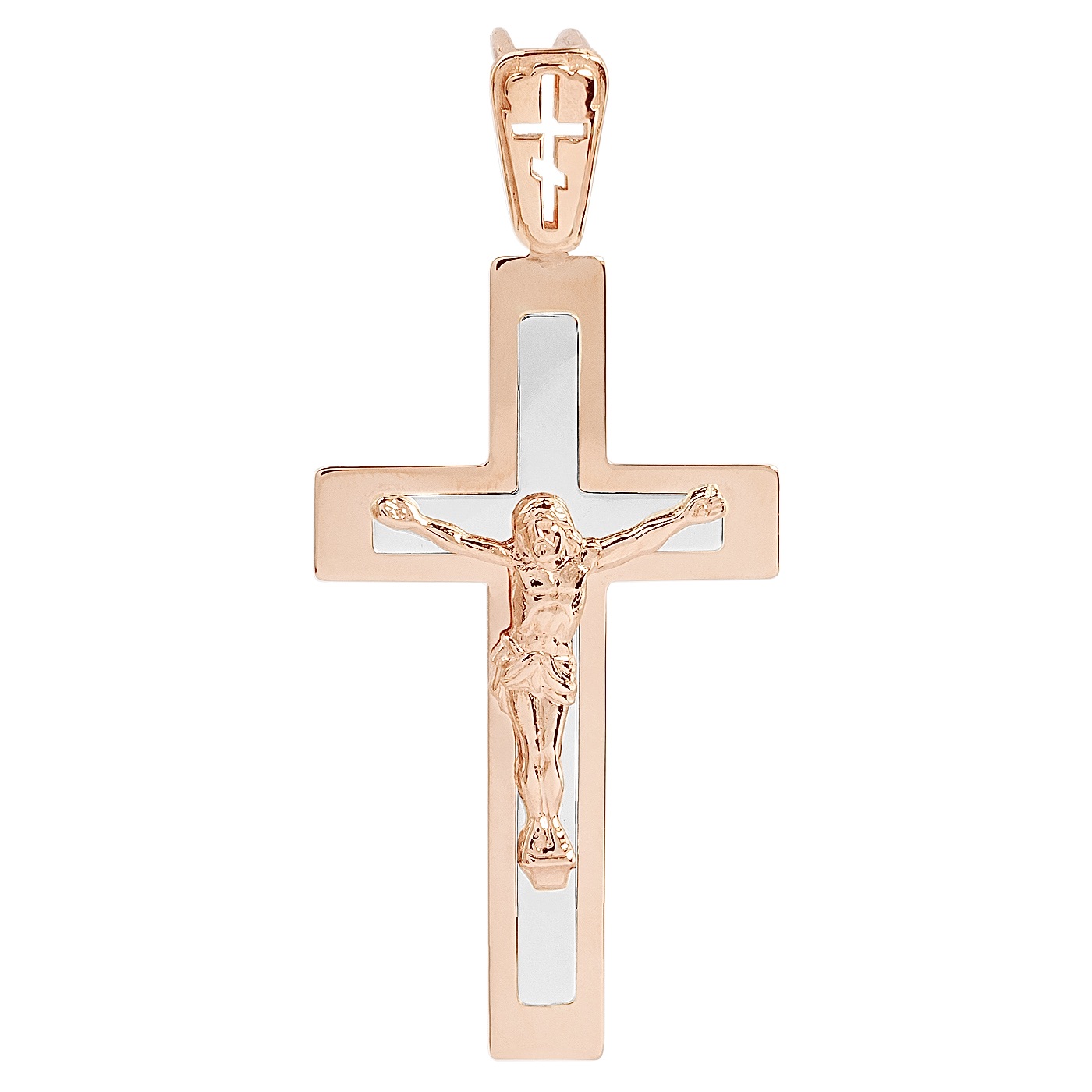 картинка Крестик из комбинированного золота, 10385162