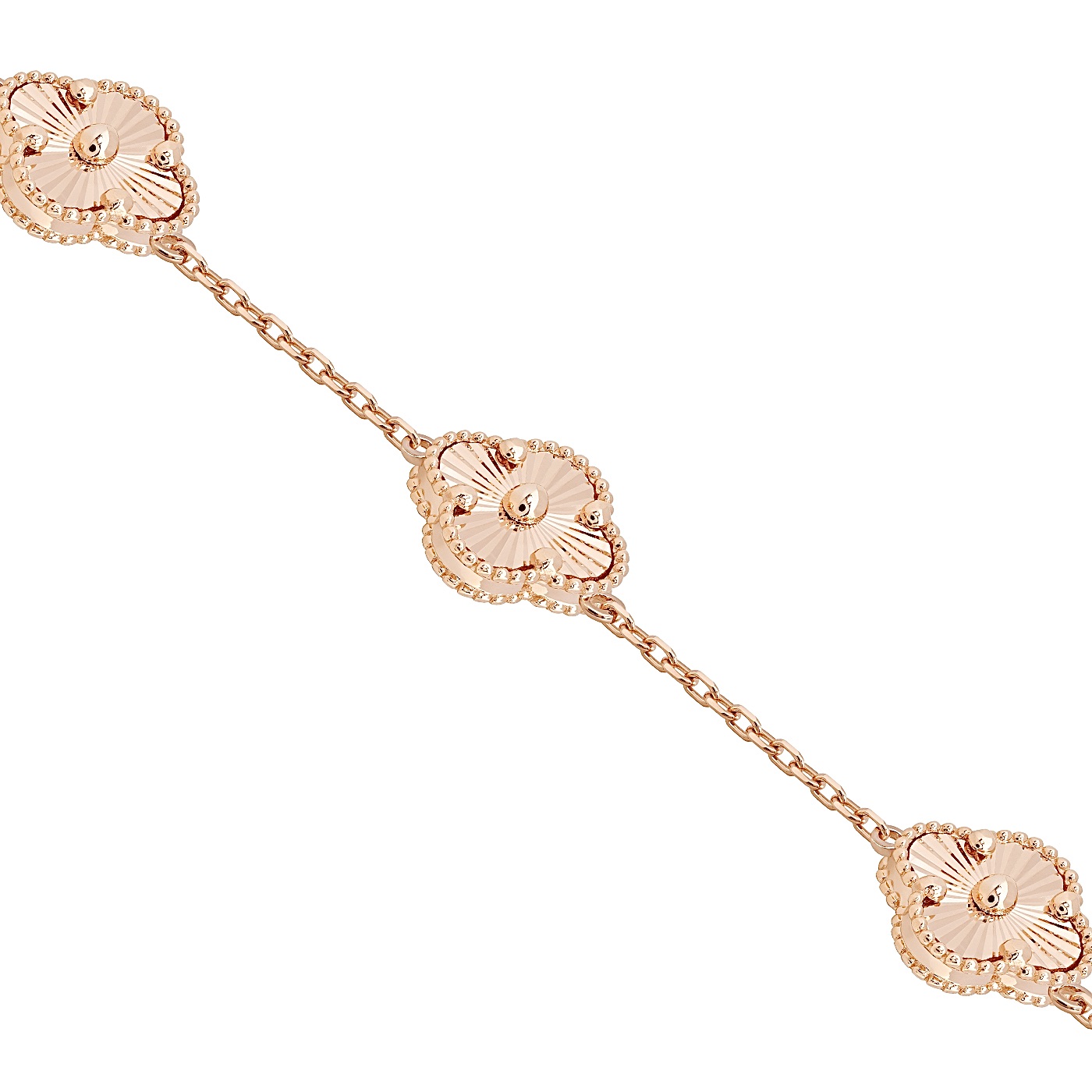 картинка Браслет з червоного золота "Конюшина" з алмазною гранню, 10539250